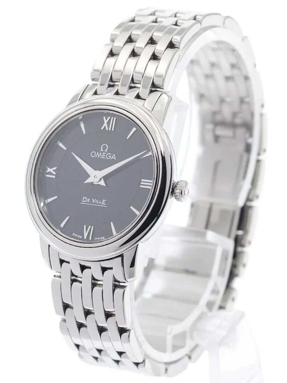 OMEGA De Ville Prestige 424.10.27.60.01.001 Black Dial Quartz Ladies _962088